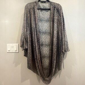 Michael Lauren Leopard Kimono Micro Modal One Size NWT Boho Open Cardigan